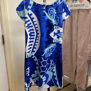 CK Bradley blue and white dress. Size L.